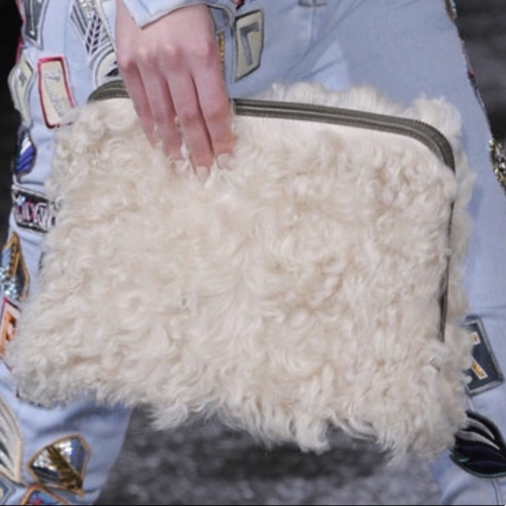 Philip lim 3.1 shearling clutch cosmetic case new - Picture 4 of 8